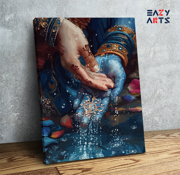 Sacred Blessings: Krishna’s Hands Paint by Numbers Kit