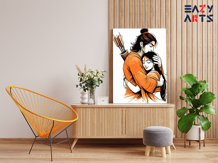 Divine Embrace: Ram and Sita Paint by Numbers Kit