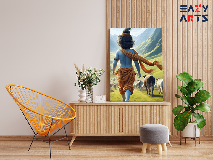 Pastoral Bliss: Krishna Leading the Herd Paint by Numbers Kit