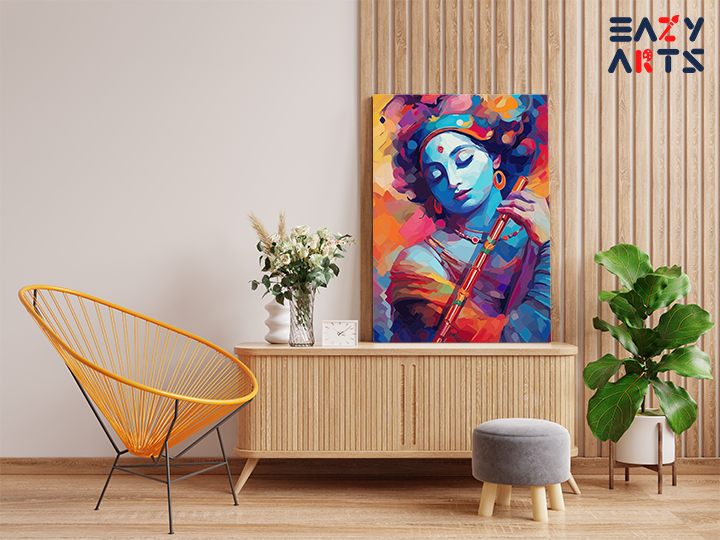Vibrant Reverie: Krishna in Tranquil Bliss Paint by Numbers Kit