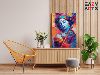 Vibrant Reverie: Krishna in Tranquil Bliss Paint by Numbers Kit