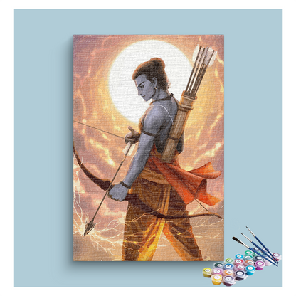 Divine Warrior: Lord Rama in Majestic Valor Paint by Numbers Kit