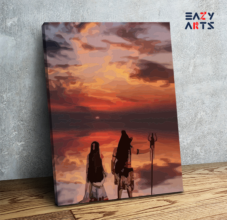 Shiva and Parvati at Twilight Paint by Numbers Kit