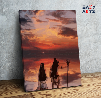 Shiva and Parvati at Twilight Paint by Numbers Kit