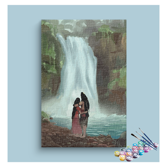 Shiva and Parvati by the Waterfall Paint by Numbers Kit