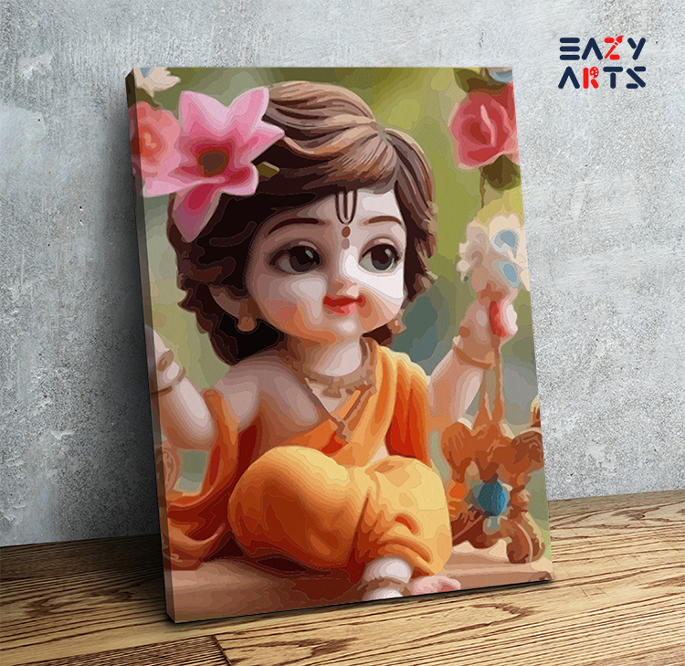 Baby Krishna on Swing Paint by Numbers Kit