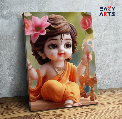 Baby Krishna on Swing Paint by Numbers Kit