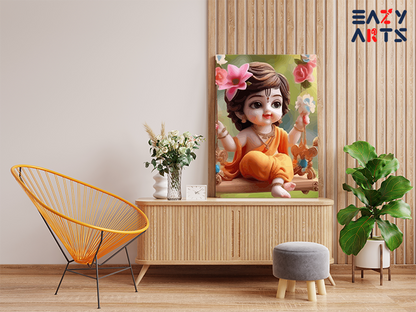 Baby Krishna on Swing Paint by Numbers Kit