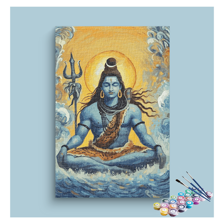 Serenity of Shiva: Meditative Shiva Paint by Numbers Kit