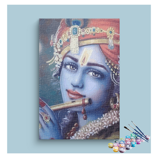 Divine Melody: Krishna with Flute Paint by Numbers Kit