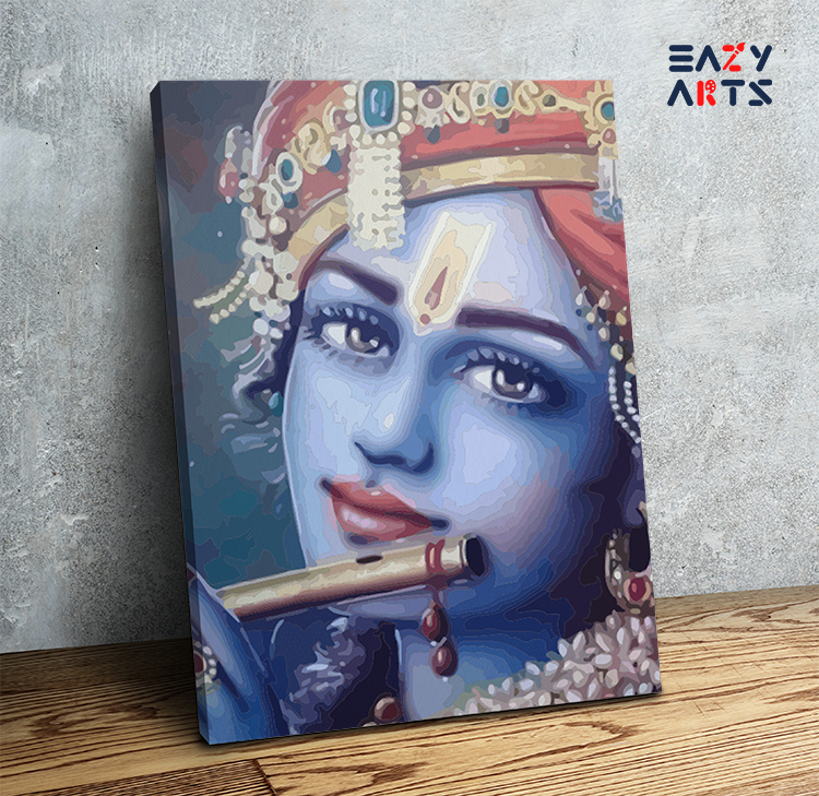 Divine Melody: Krishna with Flute Paint by Numbers Kit