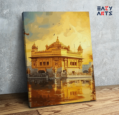 Golden Reflections: Golden Temple Paint by Numbers Kit