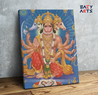 Divine Protector: Panchamukhi Hanuman Paint by Numbers Kit