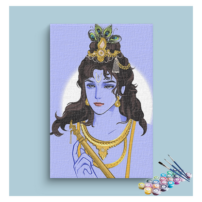 Divine Elegance: Lord Krishna in Serenity Paint by Numbers Kit