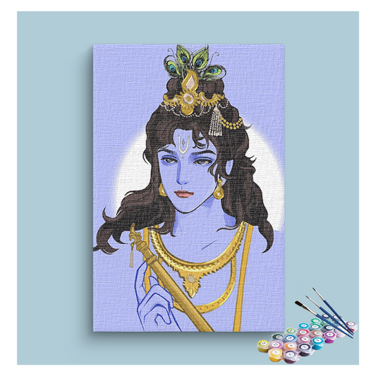 Divine Elegance: Lord Krishna in Serenity Paint by Numbers Kit