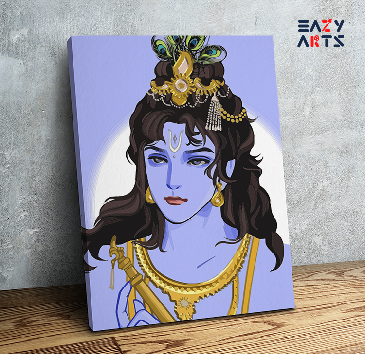 Divine Elegance: Lord Krishna in Serenity Paint by Numbers Kit