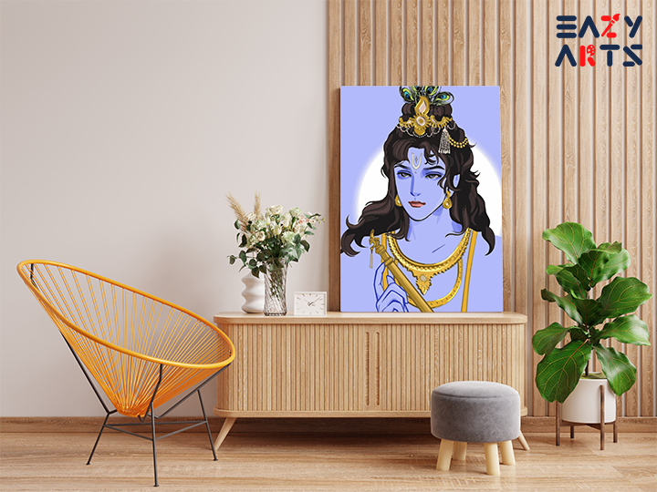Divine Elegance: Lord Krishna in Serenity Paint by Numbers Kit