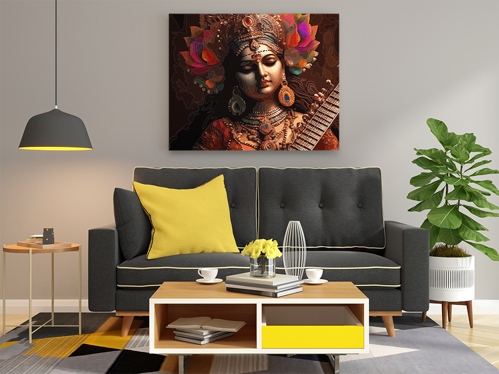 Divine Harmony: Goddess Saraswati Paint by Numbers Kit