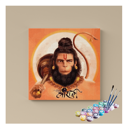 Valor and Devotion: Lord Hanuman Paint by Numbers Kit