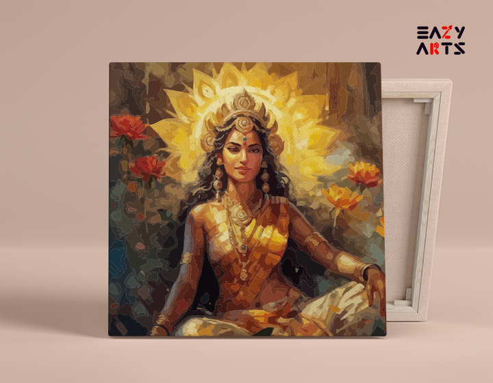 Radiant Divinity: Goddess Lakshmi Paint by Numbers Kit