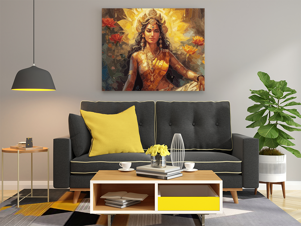 Radiant Divinity: Goddess Lakshmi Paint by Numbers Kit
