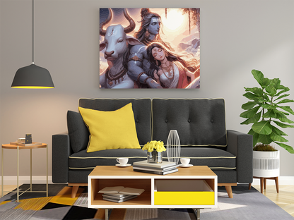 Serenity in Devotion: Shiva and Parvati Paint by Numbers Kit