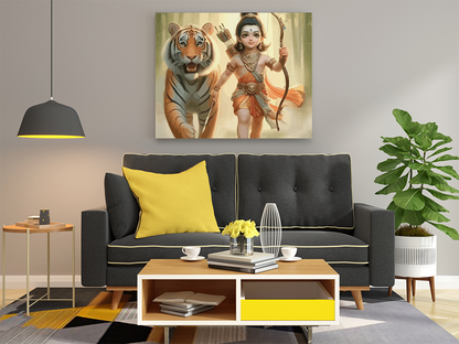 Divine Protector: Little Ram with Tiger Paint by Numbers Kit