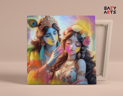 Krishna and Radha in a Colorful Celebration Paint by Numbers Kit