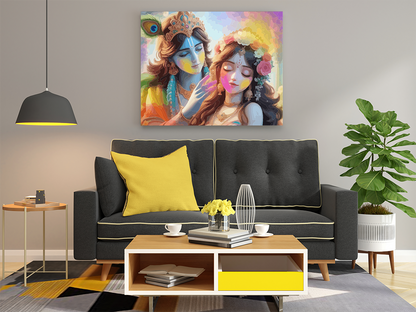 Krishna and Radha in a Colorful Celebration Paint by Numbers Kit