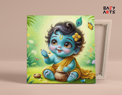 Little Krishna's Butter Delight: Adorable Paint by Numbers Kit