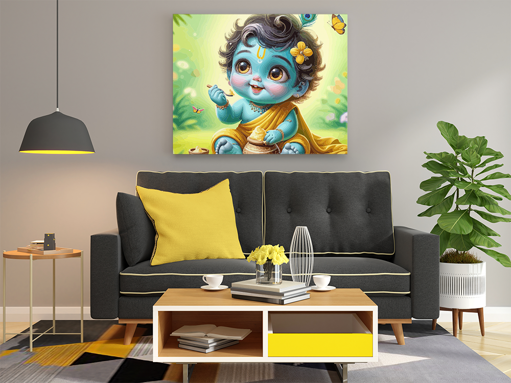 Little Krishna's Butter Delight: Adorable Paint by Numbers Kit