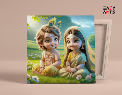 Divine Childhood: Krishna and Radha Paint by Numbers Kit