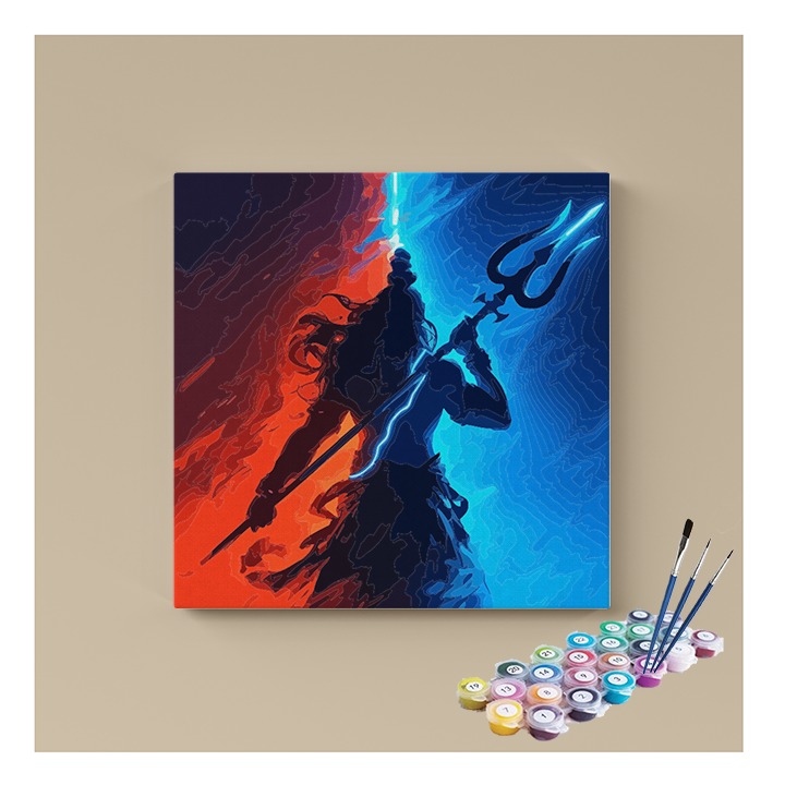Mahadev's Cosmic Trident Paint by Numbers Kit