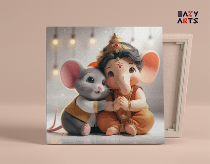 Adorable Baby Ganesha with Mooshak Paint by Numbers Kit