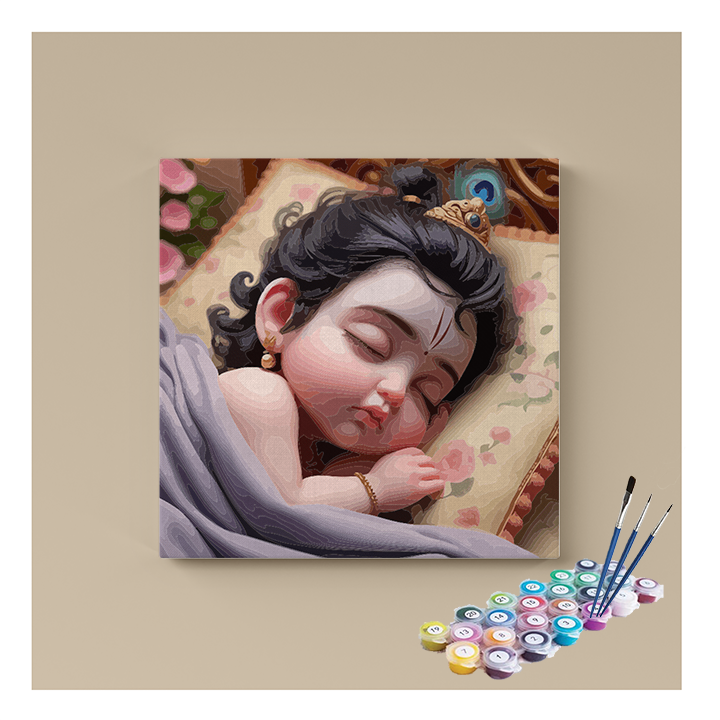 Sleeping Baby Krishna Paint by Numbers Kit