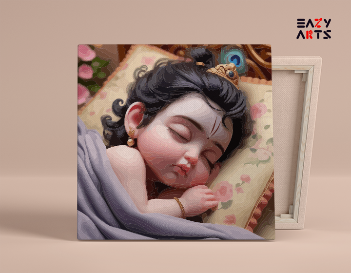 Sleeping Baby Krishna Paint by Numbers Kit