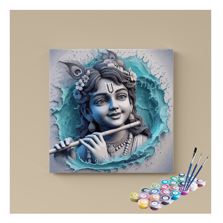 Divine Krishna Flute Masterpiece Paint by Numbers Kit