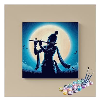 Krishna Under the Moonlight Paint by Numbers Kit