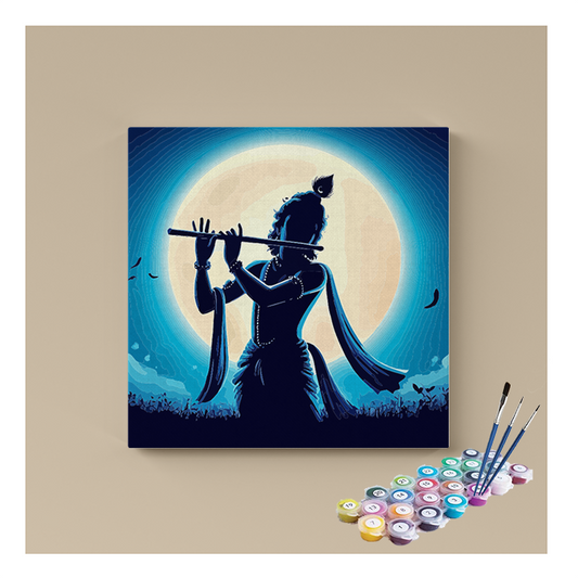 Krishna Under the Moonlight Paint by Numbers Kit