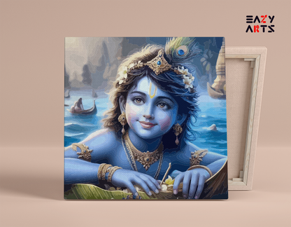 Divine Child Krishna on the Yamuna Paint by Numbers Kit