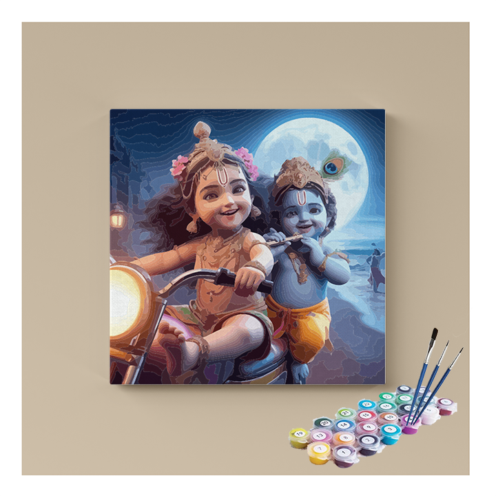 Balaram and Krishna: Joyful Adventure Paint by Numbers Kit