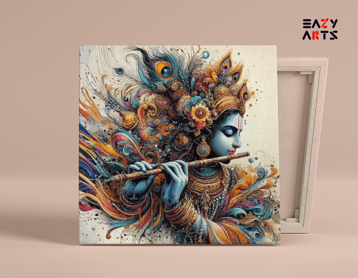 Flamboyant Krishna: Vibrant Flute Melody Paint by Numbers Kit