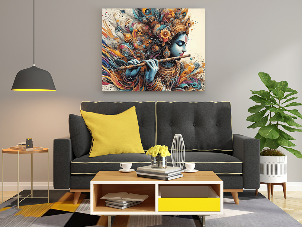 Flamboyant Krishna: Vibrant Flute Melody Paint by Numbers Kit