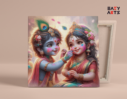 Joyful Krishna & Radha: Holi Celebration Paint by Numbers Kit