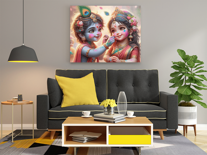 Joyful Krishna & Radha: Holi Celebration Paint by Numbers Kit