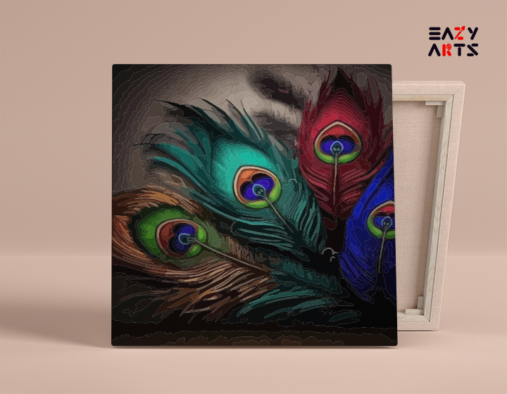 Elegant Peacock Feathers: Symbol of Grace Paint by Numbers Kit