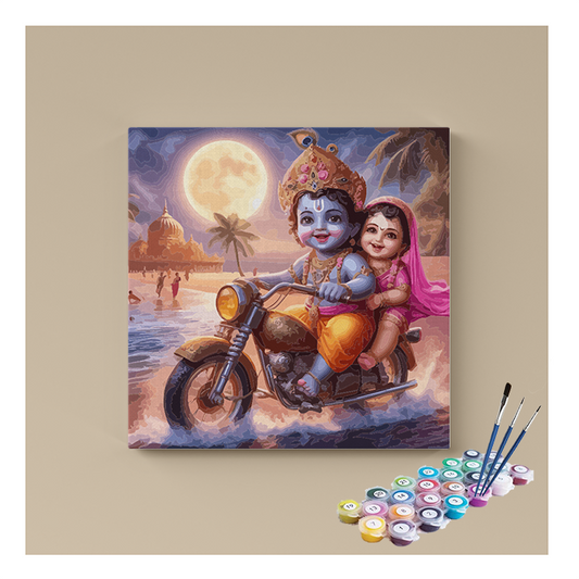 Bal Krishna and Radha's Joyride Paint by Numbers Kit