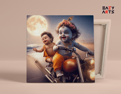 Playful Ride: Krishna and Balaram Paint by Numbers Kit