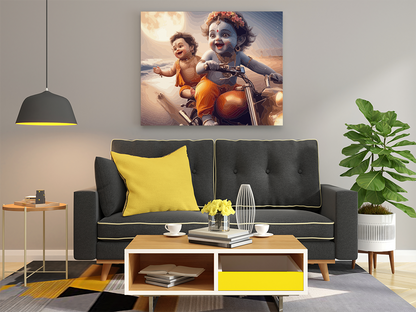 Playful Ride: Krishna and Balaram Paint by Numbers Kit