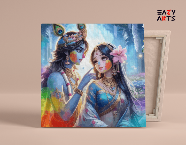 Eternal Bliss: Krishna and Radha Holi Paint by Numbers Kit